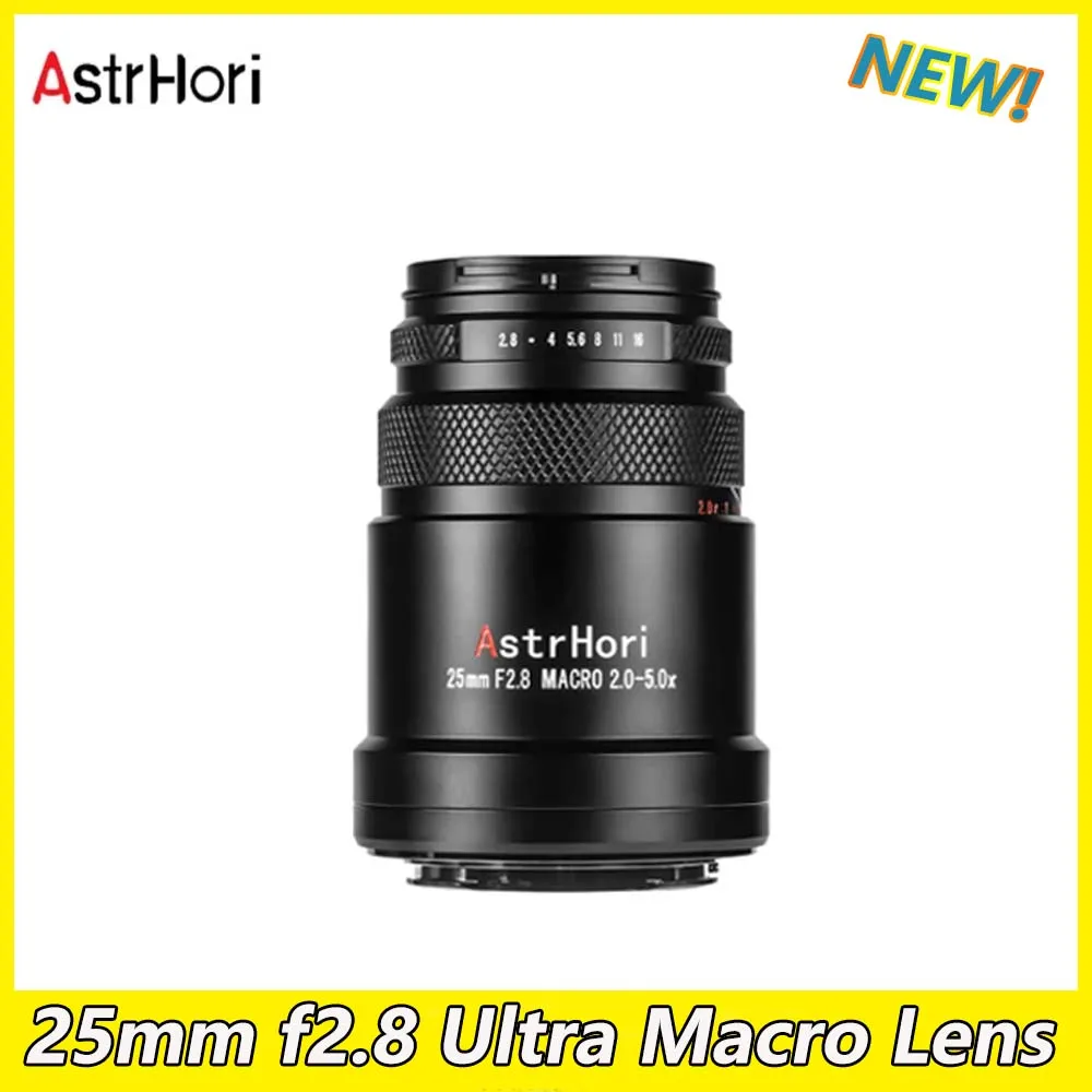 Astrhori 25Mm F2.8 Macro 2X-5X Flower Full Frame Obiettivo Di Messa A Fuoco Manuale Per Fuji X Canon Rf Nikon Z Panasonic L Sony E Mount Fotocamere