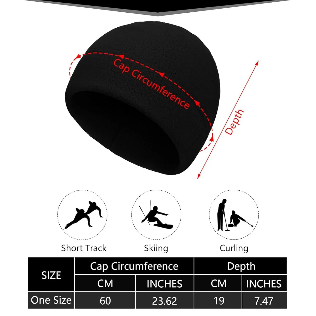 3 Pieces Winter Watch Skull Cap Men Warm Polar Fleece Beanie Hat Thick Windproof Unisex for Outdoor Exercising Helmet Liner 4