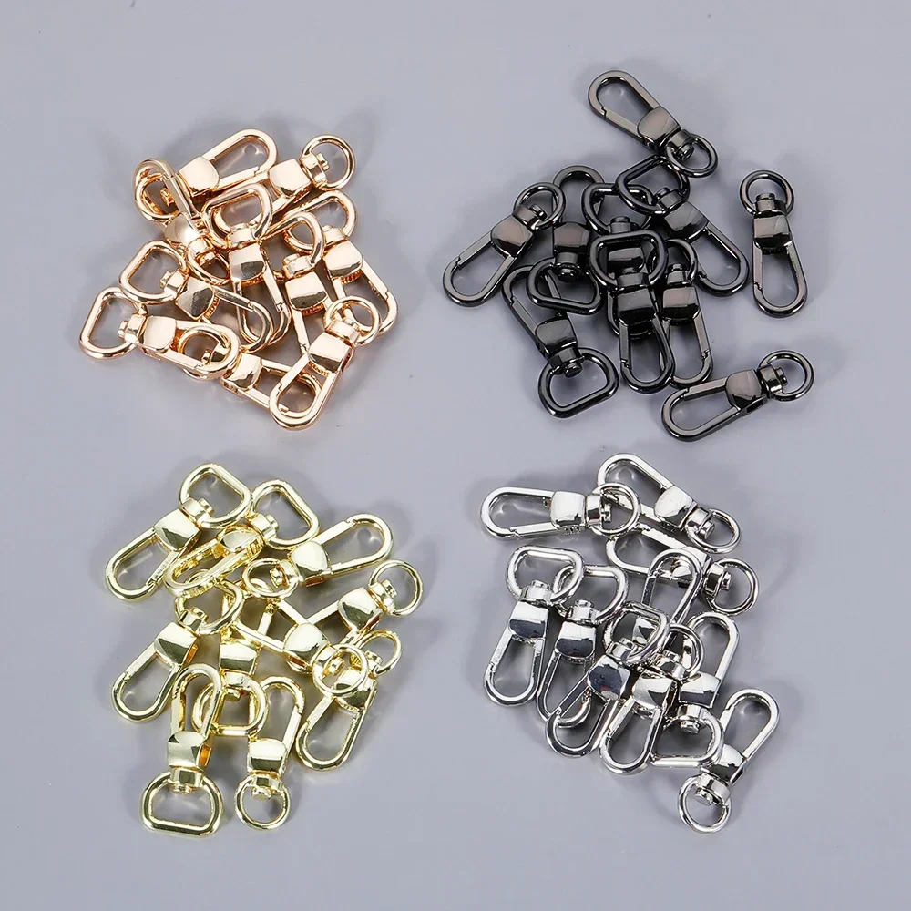100pcs Metal Swivel O-ring Eye Snap Hook Trigger Clasps Clips for Leather Craft Bag Strap Belt Webbing Keychain Small Size