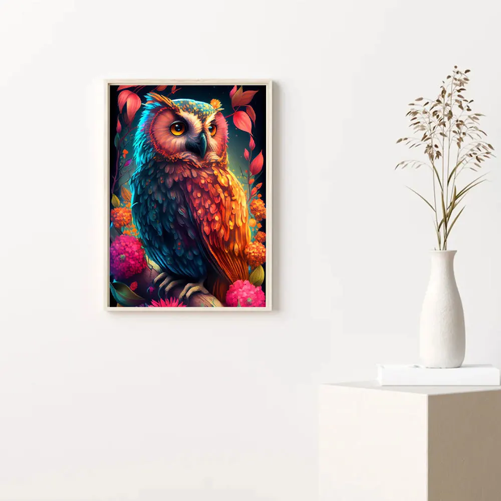 HUACAN Animal Diamond Painting New Collection 2023 Owl Full Square Round  Mosaic Flower Paintings For Interior - AliExpress