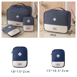 Portable Medical Storage & First Aid Organizer Set - 3 Piece Travel & Outdoor Emergency Kit (NAVY)