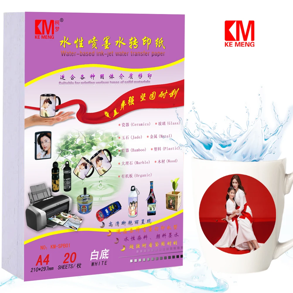 Inkjet clear Water Transfer Paper Print White Paper waterSlide Decal Paper