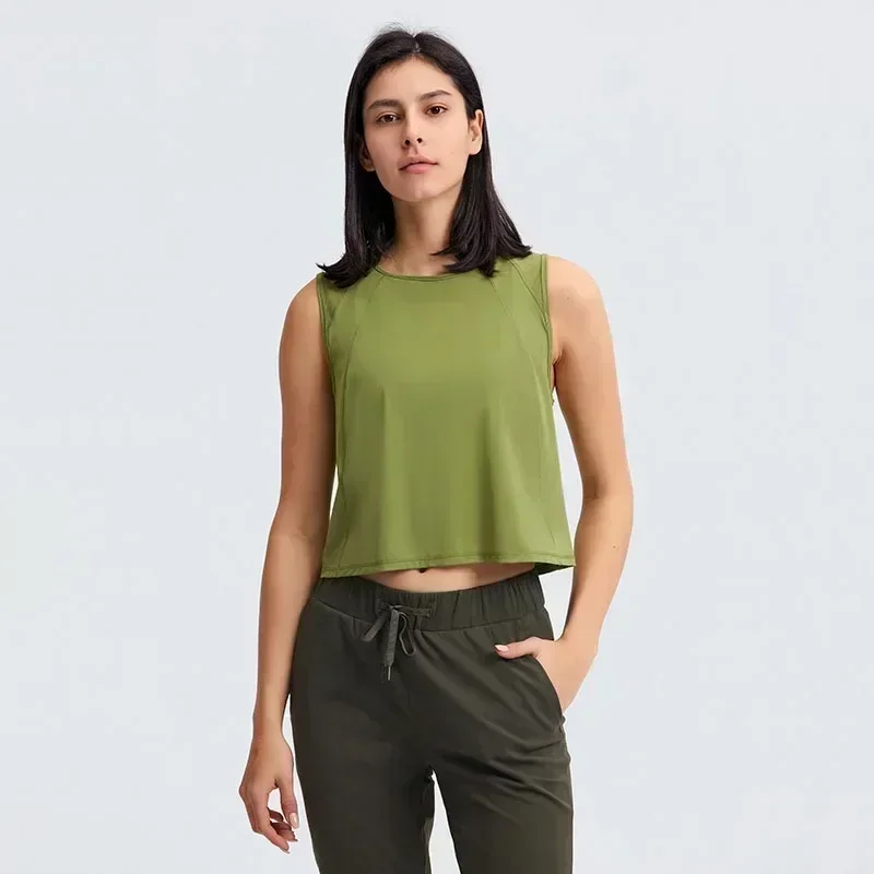 Lemon Buttery Soft Yoga Top For Women Loose Fit Workout Tank Gym Wear Sleeveless Back Hollow Out Sportswear Running Sport Shirts