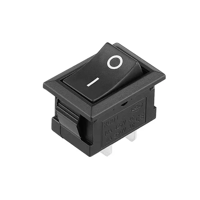 Mini ON/Off Rocker Switch 12V 20A 2 Pin Auto Boat Rocker Toggle Switch 120V 10A Rocker Toggle KCD1 Switch Pre-Wired Black 1