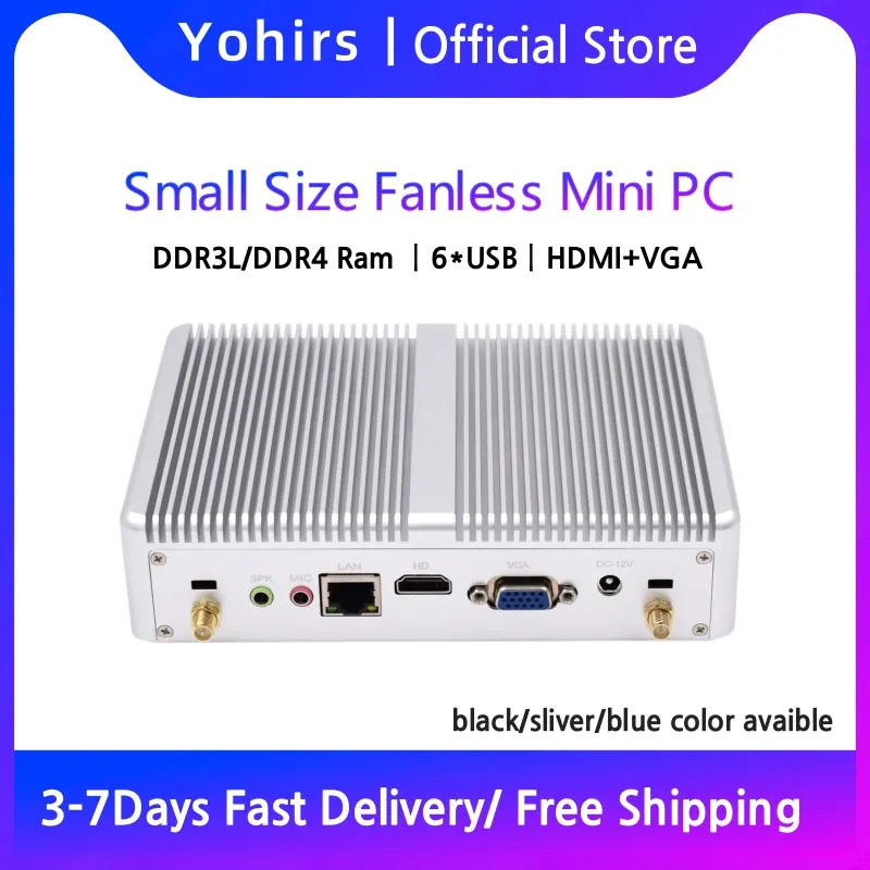 Yohirs Piccolo Computer Host I7 4500U 7500U I5 4200U I3 4010U 5005U Pentium 6405U Mini Desktop Home Office Micro Box Pc