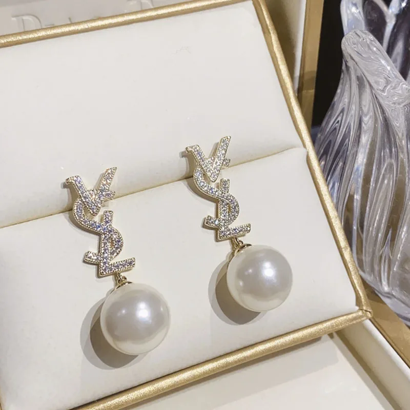 1pair Trend Luxury Pearl Pendant Earrings for Women Elegant Charm Birthday Jewelry GIft 1pair Trend Luxury Pearl Pendant Earrings for Women Elegant Charm Birthday Jewelry GIft