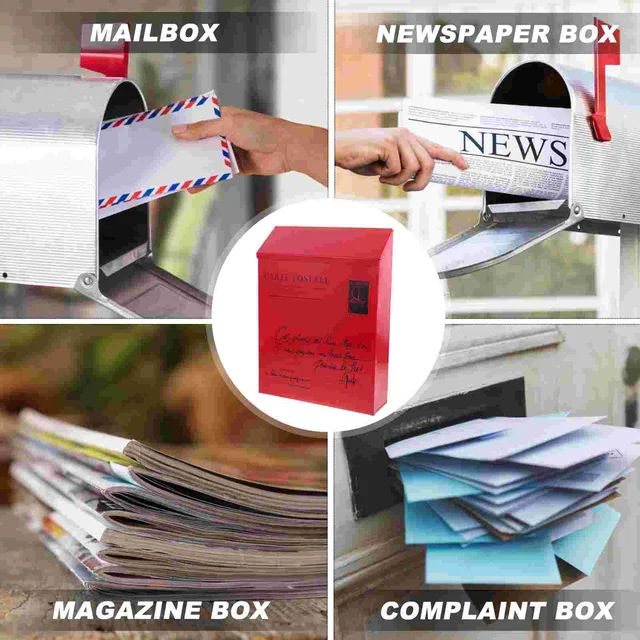 Adományozó Doboz Zár Dekoratív Levelek Panasza Piros Postafiók Iroda Üzleti Csomag Csepp Slot Vintage - Image 6