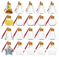 1Pc Clear Plastic Christmas Ball Bottle Filled Ornament Xmas Tree Hanging Pendant Xmas Party Home Decor Gift for Drink Juice 2