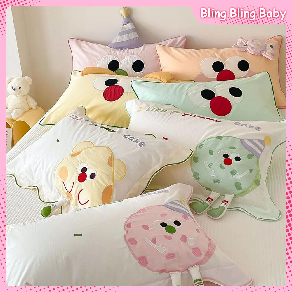 Child Adult 48X74Cm Cotton Pillow Cover A Pair Cute Princess Style Cartoon Printing Bedroom Decoration Rinsing Back Pillowcase high temperature resistance heat transfer printing machine sponge pad pressing pillow for
