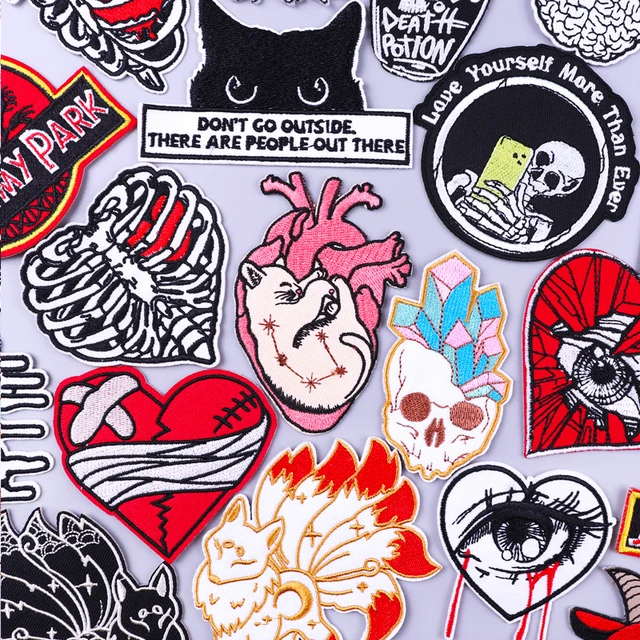 Stickers  Patches - Animal Patch Iron Clothes Punk Fabric Stickers Badge  Skull - Aliexpress