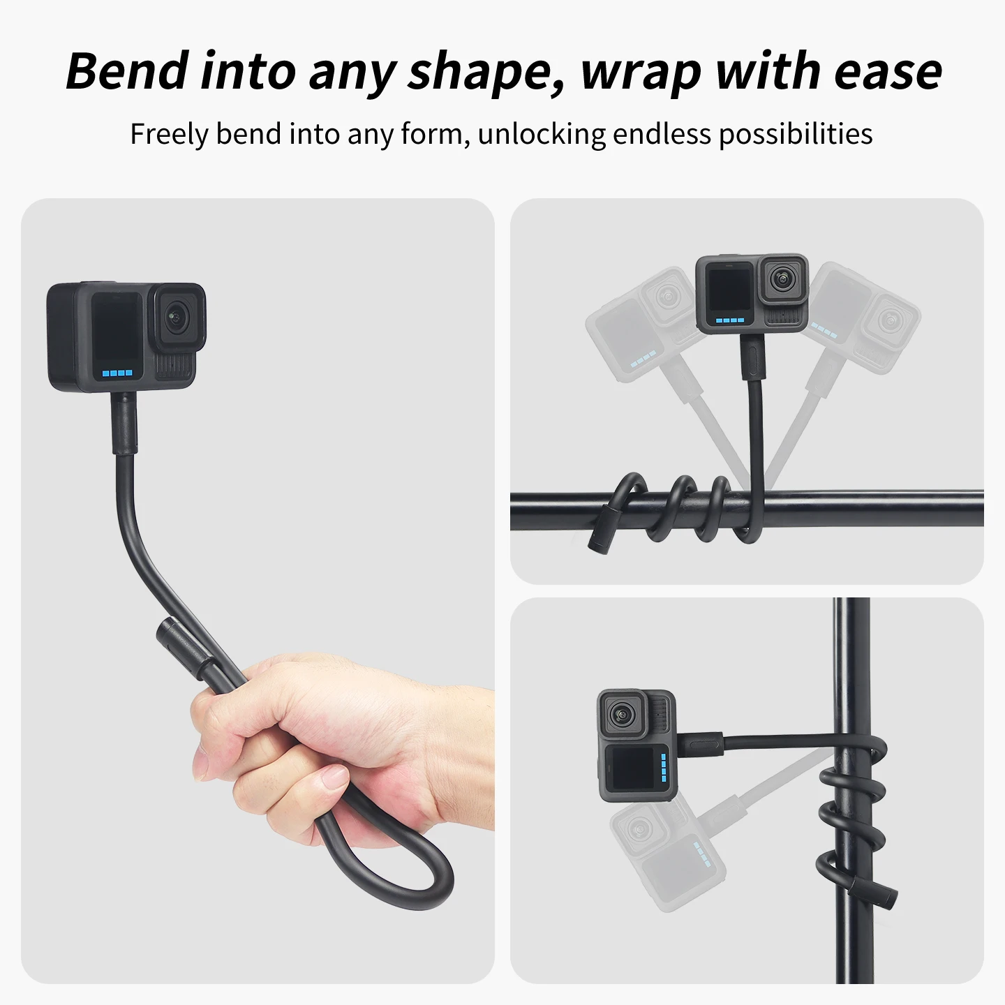 Flexible Camera Holder Tripod Mount for GoPro DJI Insta360 Action Camera Phone M