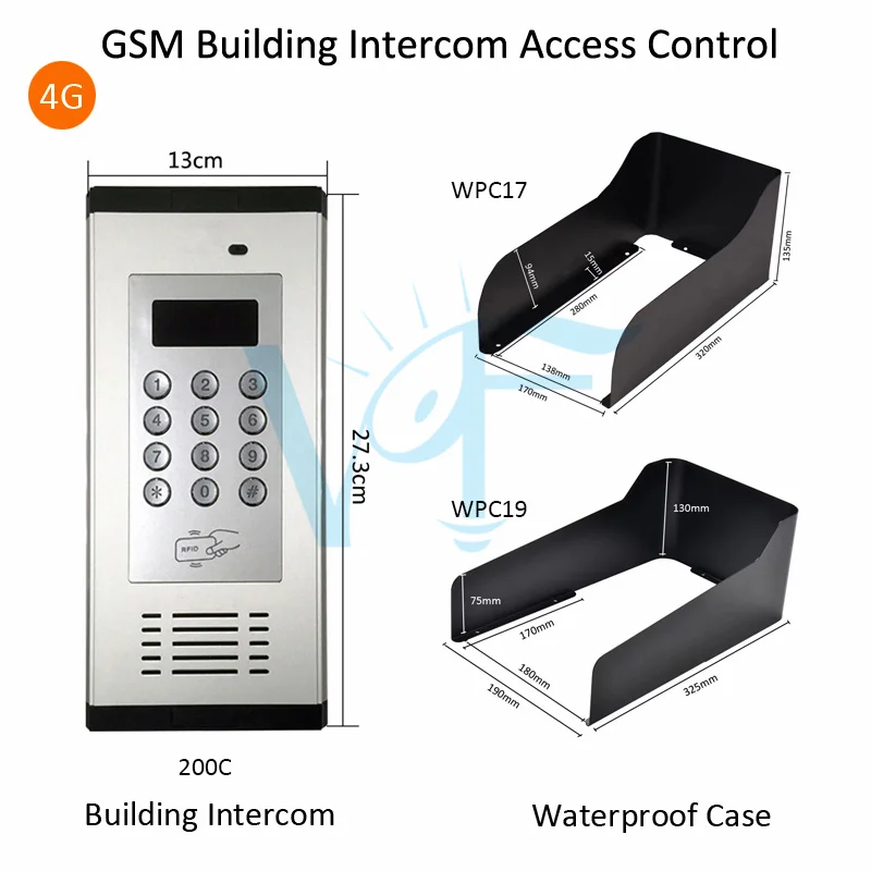 4G GSM Wireless Audio Non-visual Apartment Intercom Door Opener Auto Gate Entry Access Control System With Metal Rainproof Case