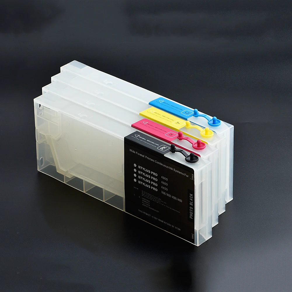 Cartuchos de Tinta Recarregáveis com Chips Arc Adequado para Epson Stylus Pro 4880 4800 4400 4450 7600 9600 4000 Impressora Cores Cores Cores - Imagem 6