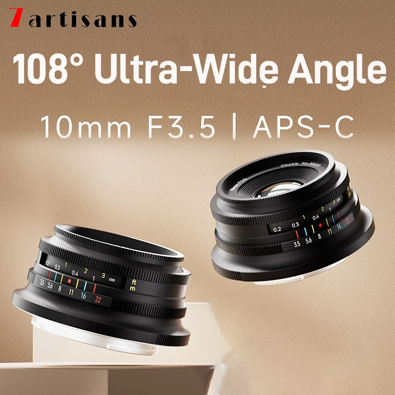 7artisans 10mm F3.5 APS-C 108 ° 후지필름 XF, E, 니콘 Z, 마이크로 M4/3 마운트 카메라용 초광각 고정 초점 렌즈