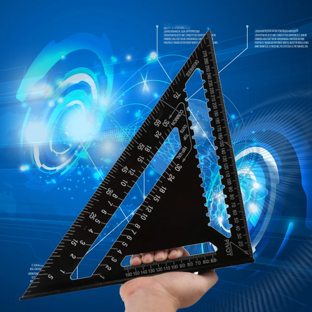 12inch Triangle Ruler Woodworking Square Layout Gauge Measuring Tool