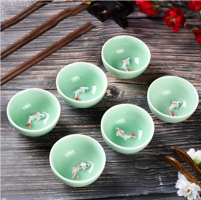 Hand-painted orchid ceramic small tea jar Creative storage jar Kung Fu tea set mini bin household storage