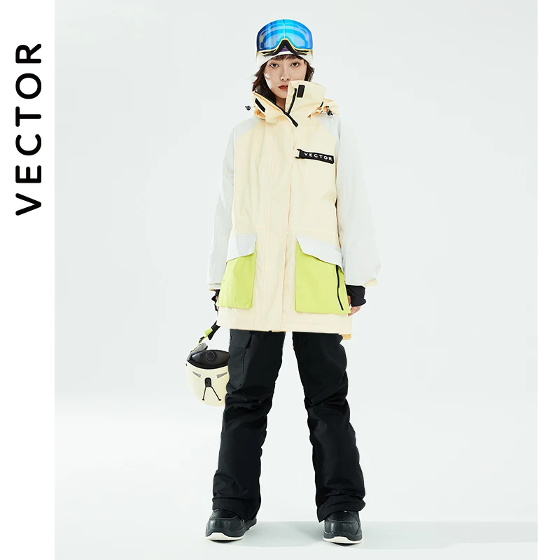 Winter Jacket Ski Jacket Women Ski Pants VECTOR Ski Suit Set Women Man Winter Jackets and Pants Warm Waterproof Jackets Pants Outdoor Ski Bike Camping