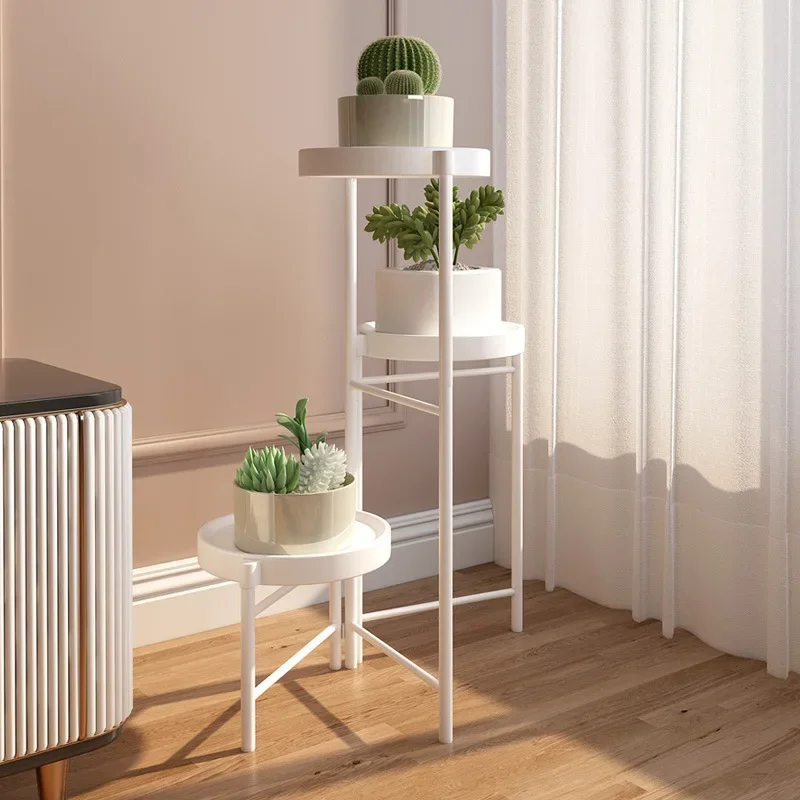 Simple Folding Iron Flower Rack Indoor Succulent Green Pineapple Plant Rack Floor Mounted Small Pot