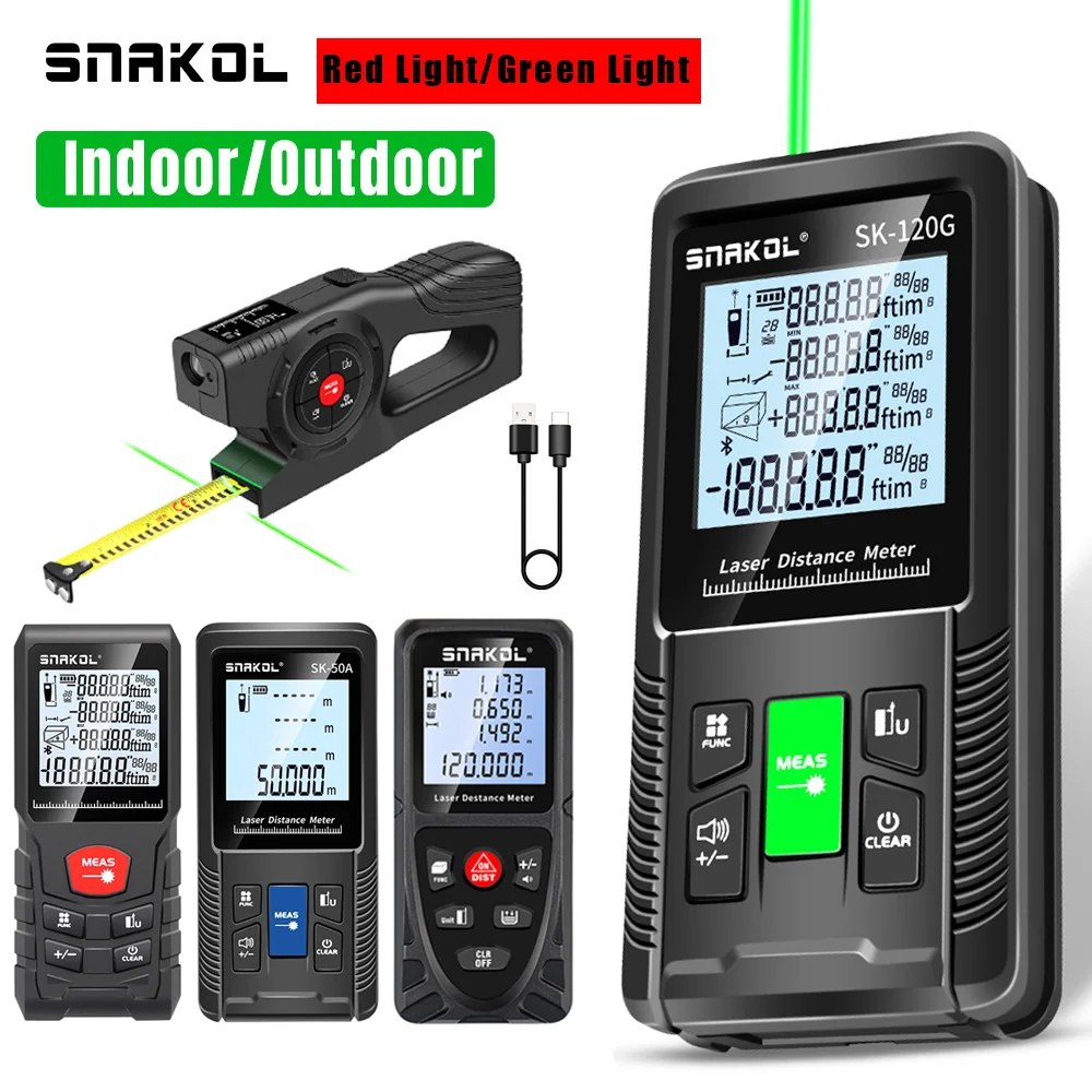 Industriële Digitale Laser Range Finder Met Lcd Display 40M 50M 100M 120M Meetli