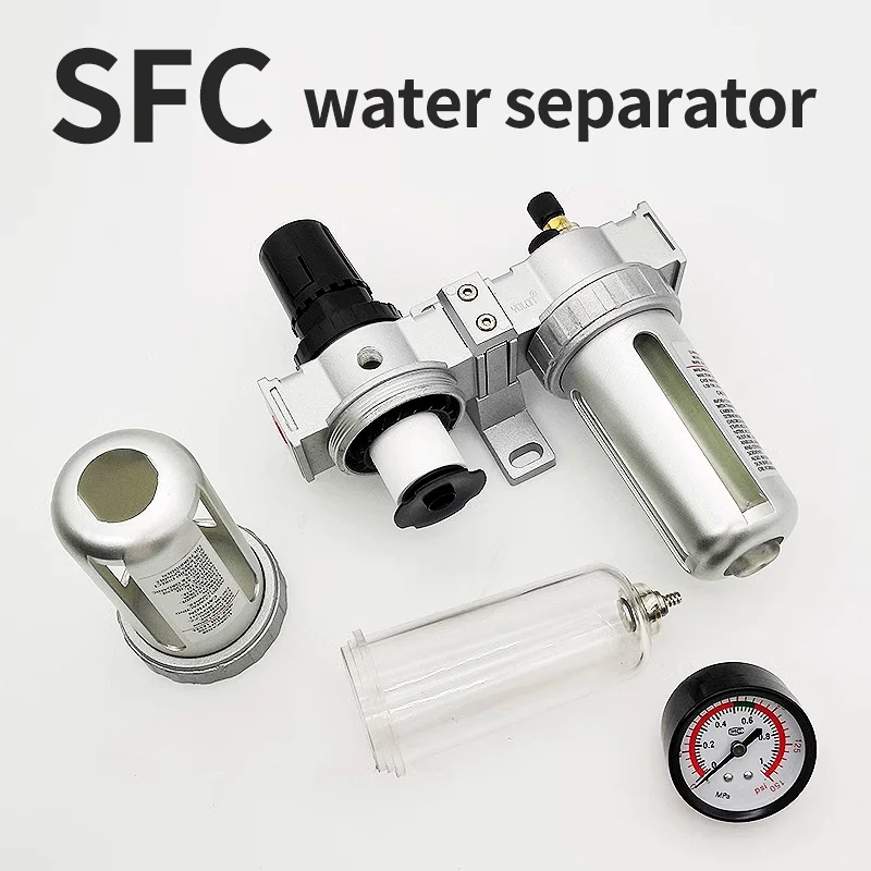 

SFC200 1/4",SFC300 3/8",SFC400 1/2", Air Compressor Filter Regulator Oil Water Separator Trap Regulator Valve Pneumatic Parts