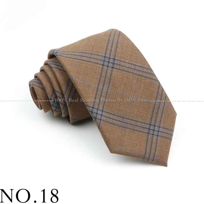 Herren Krawatten 7cm klassische Wolle handgemachte dünne graue karierte Krawatten gestreiften schmalen Kragen schlanke Kaschmir lässige Krawatte Accessoires Geschenk – Detail 18
