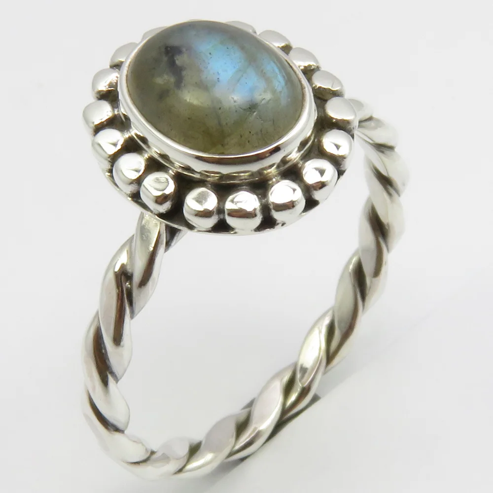 

Semi-precious Stone Ring Size 8.5 For Women'Fashion