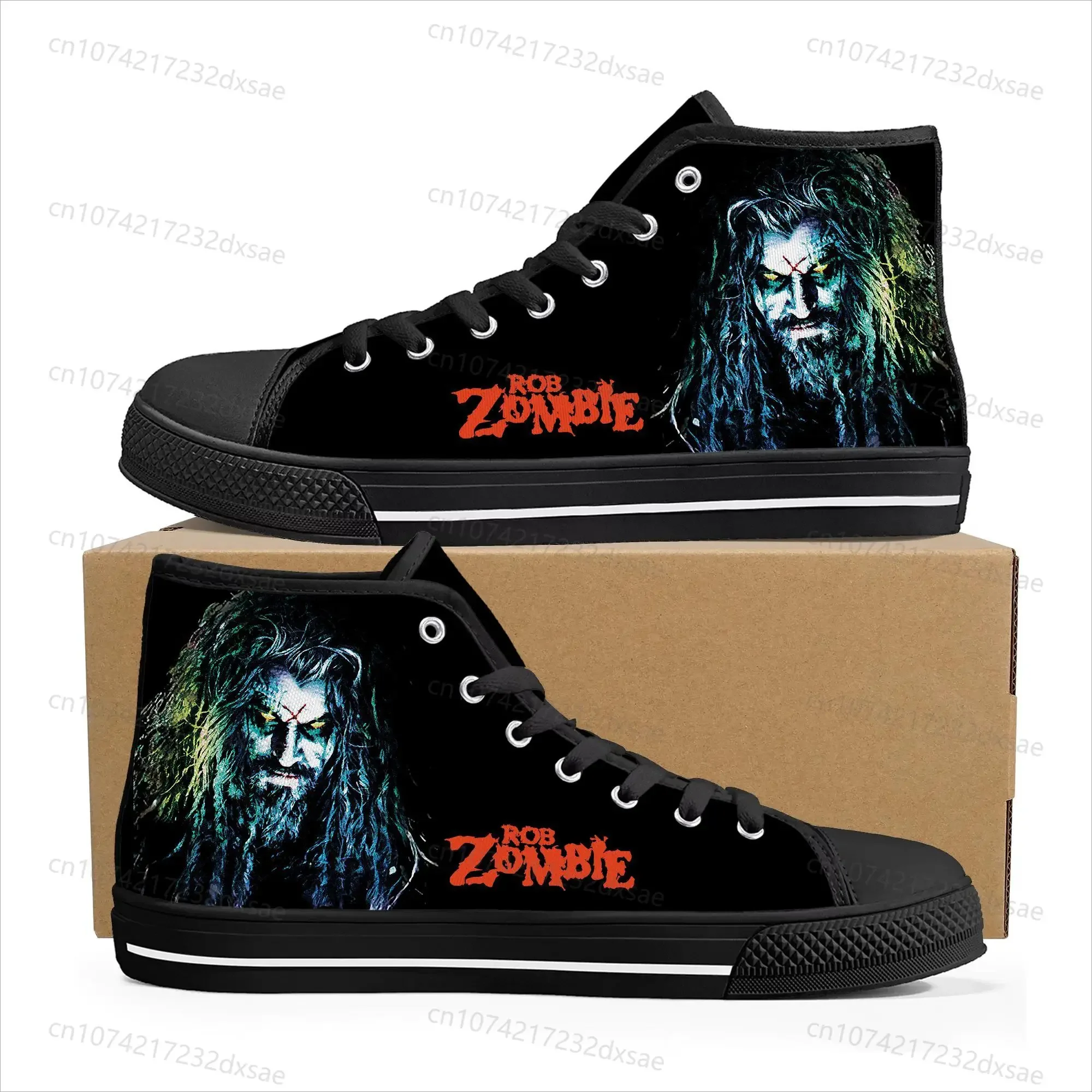 Rob Zombie Rock Singer High Top High Quality Sneakers Men Women Teenager Children Canvas Sneaker Casual Couple Shoes Custom Shoe