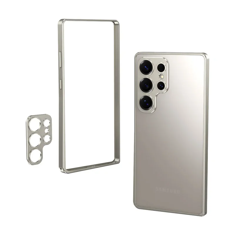 Aluminum Alloy Shockproof Bumper Frame Phone Case with Lens Protector and Bare Metal Feel