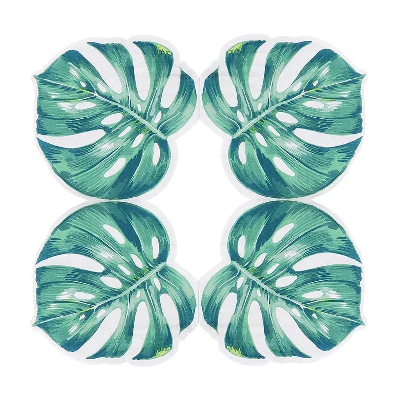 20pcs/pac 2-Ply Shaped Turtle Back Leaf Printing Paper Napkins Cut Edge Color Napkins Paper Placemat Party Decoupage paper napkins disposable paper placemats