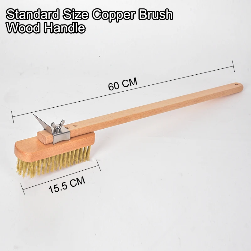 PizzAtHome Premium Copper Bristle Grill & Oven Cleaning Brush with 21 Aluminum Handle