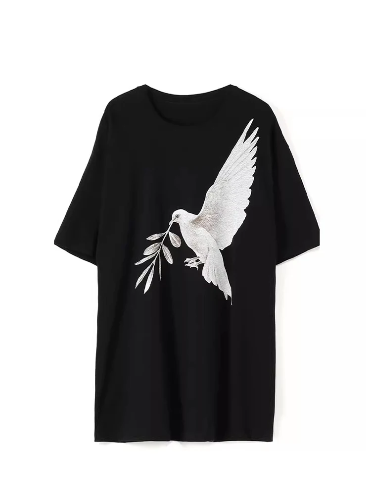 

Y3 Dove Of peace Dark Style Unisex Short Sleeve T-shirt Yohji Yamamoto T-shirts Tops Loose O-neck Oversize Tees for ,an
