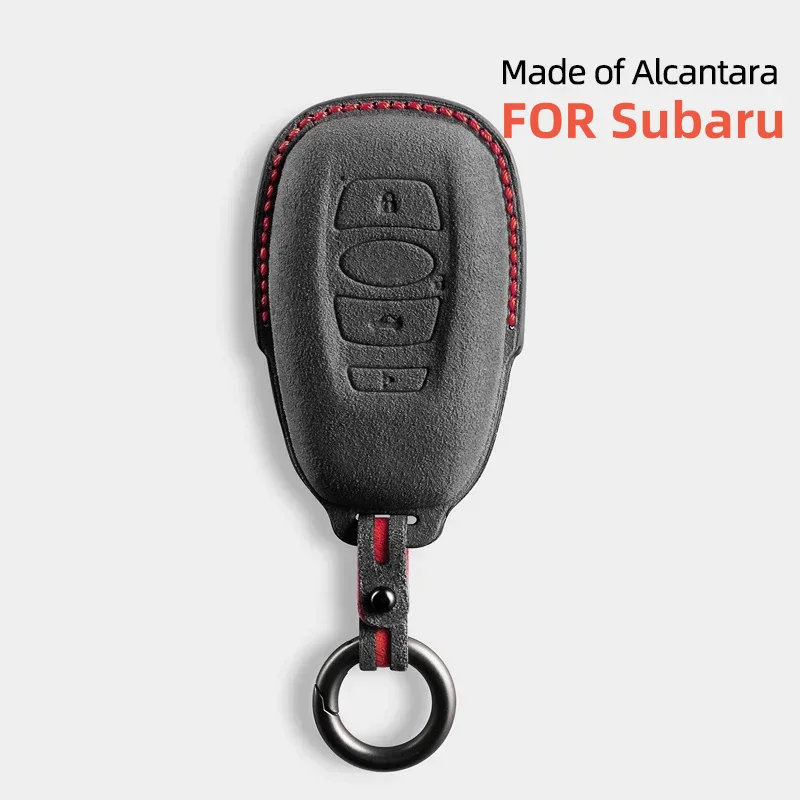 

Alcantara Car Key Fob Case Cover Holder For Subaru Smart Remote Auto Key Car Accessories with Keychians Full Protection Buckle