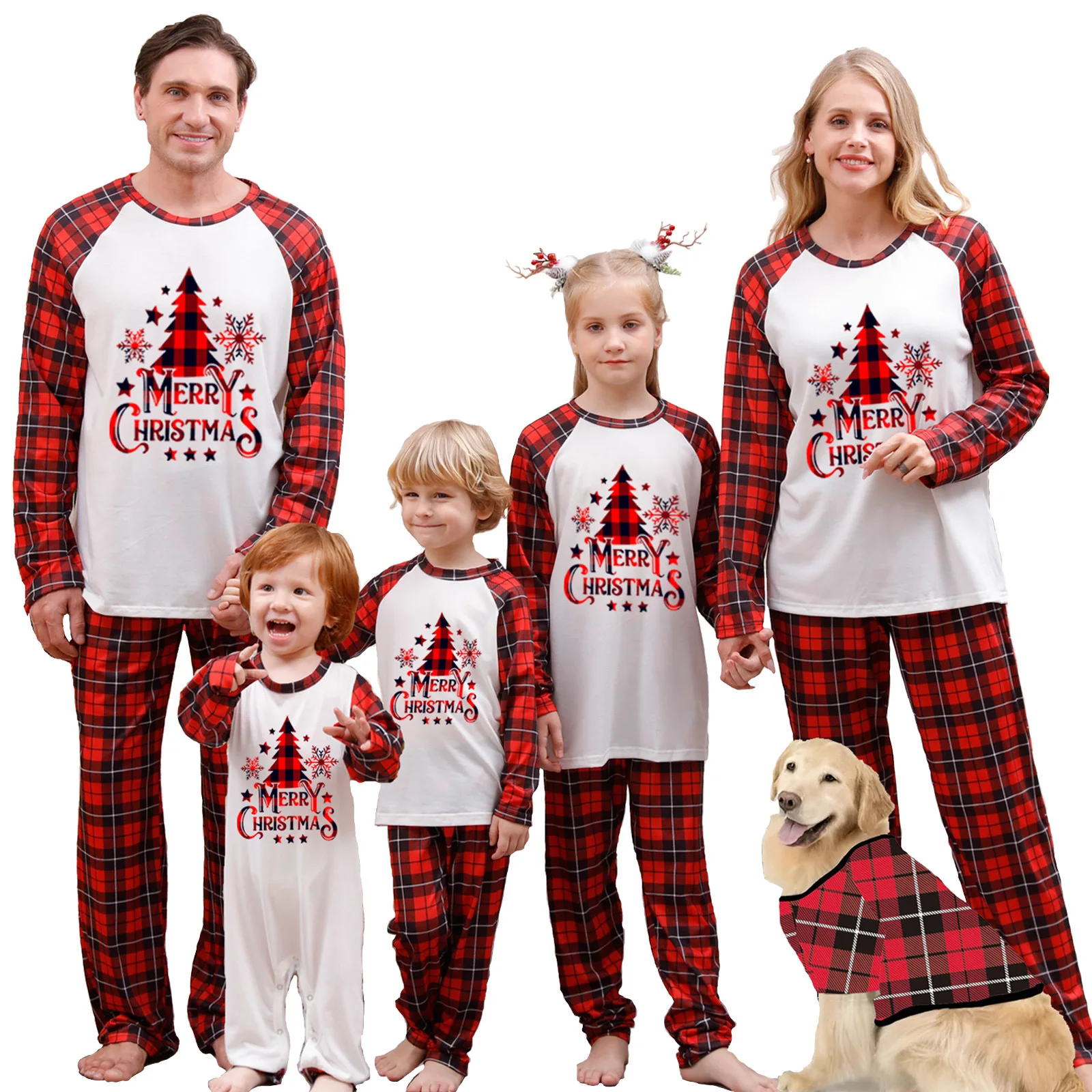 thumbnail image 1 of Conjuntos familiares a juego para Navidad, pijamas de 2 piezas para mamá, papá e hijos, mamelucos para bebé, ropa de dormir informal y holgada, pijamas de aspecto familiar para Navidad, 1 of 5