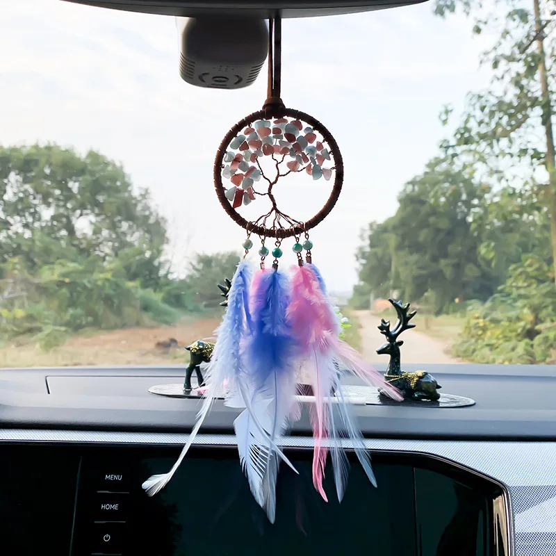 Description Picture 6 of itemMini Dream Catcher Feather Decoration Home Decor & Wall Hanging Adornment Handmade Car Pendant Wind Chimes Girls Schoolbag Gifts