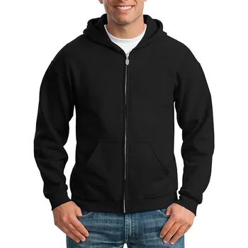 Men's Black Casual Hooded Jackets With Pocket Fashion High Quality Long Sleeve Zipper Hoodies Sweatshirts Autumn Outwears Tops 1