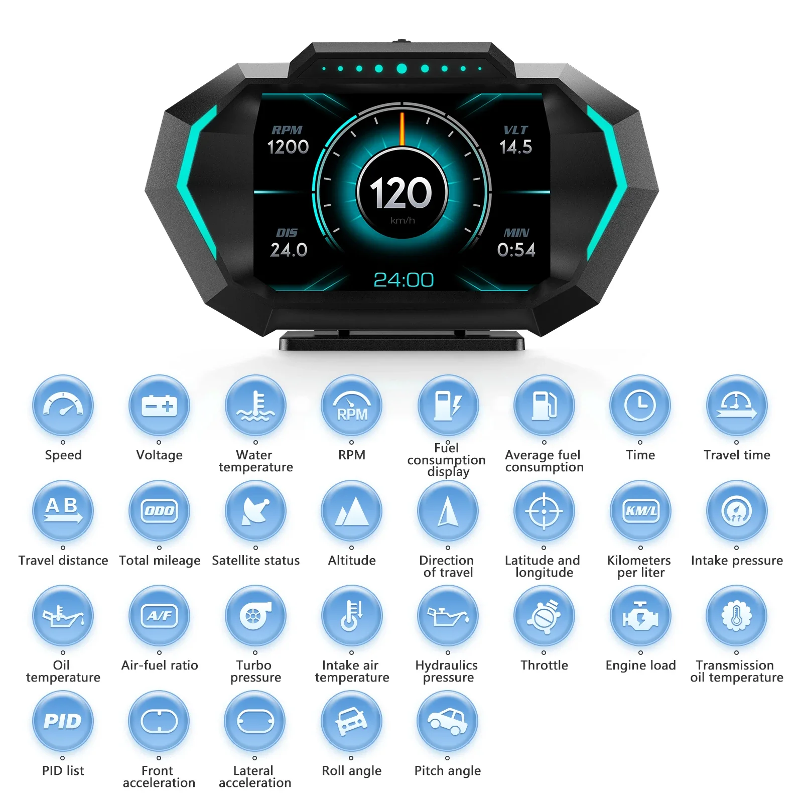 HUD  OBD  ÷ º ǻ  ӵ,   Һ  跮, P24 OBD + GPS