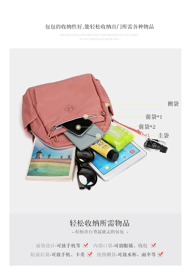 Süße Stil Große Kapazität Rucksack Für Frauen Mode Trend Koreanische Version Wasser-Beständig Reisetasche Paar Backage Geschenke – Detail 14