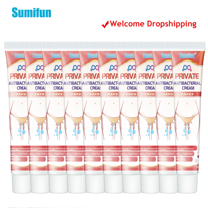

10Pcs Sumifun Female Private Antibacterial Cream Relieve Genitals Vulva Underarm Itching Ointment Remove Odor Eczema Plaster