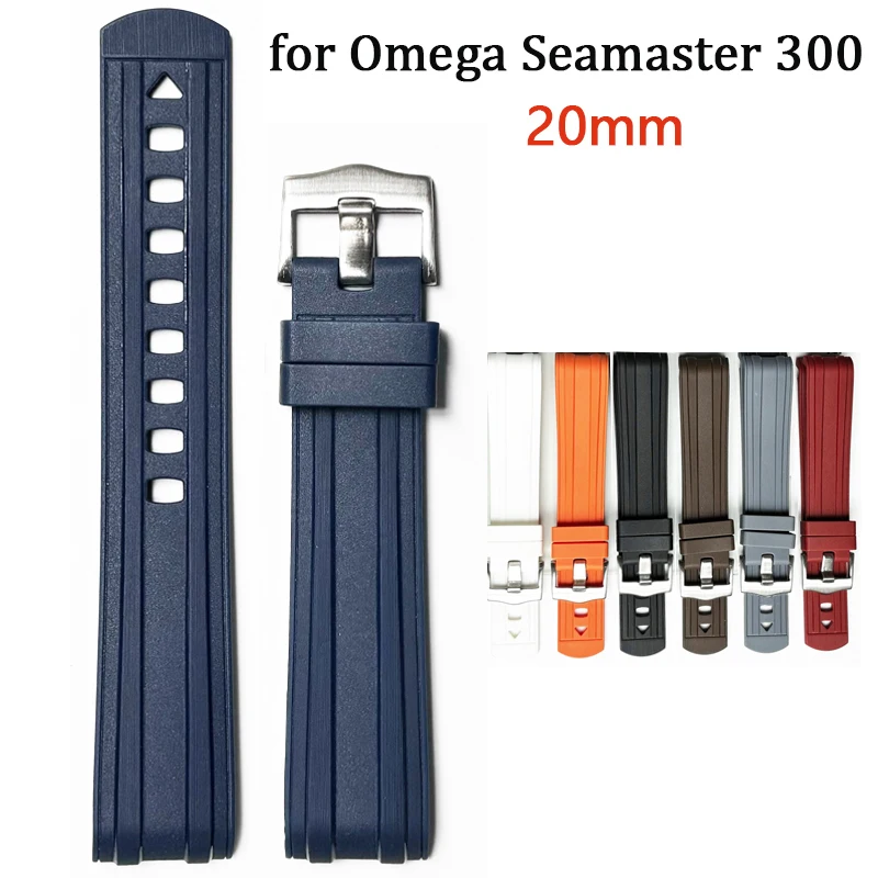 Sport Waterproof Curved End Rubber Strap - 20mm TPU Replacement Band