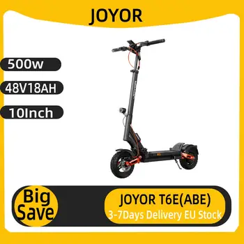 Monopattino elettrico per adulti JOYOR T6E(ABE) con motore da 500W, batteria 48V18AH, e-mountain scooter, pneumatici fuoristrada da 10 pollici, pieghevole.