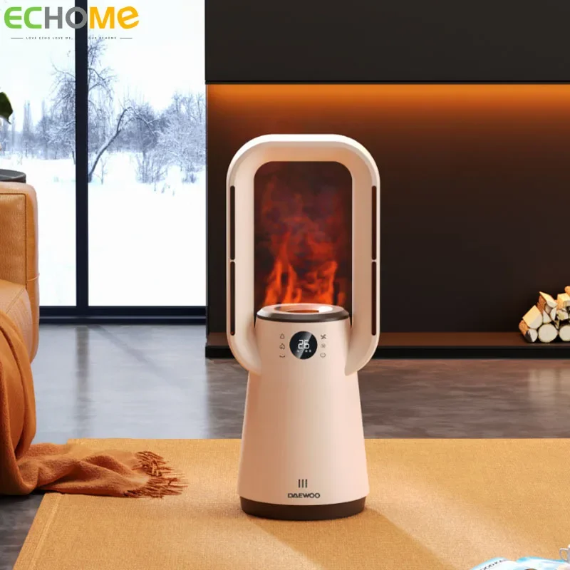 ECHOME Electric Heater Warm Air Blower Heater Graphene Heating Household Cold Hot Dual-Use Fireworks Bladeless Fan Winter Warmer