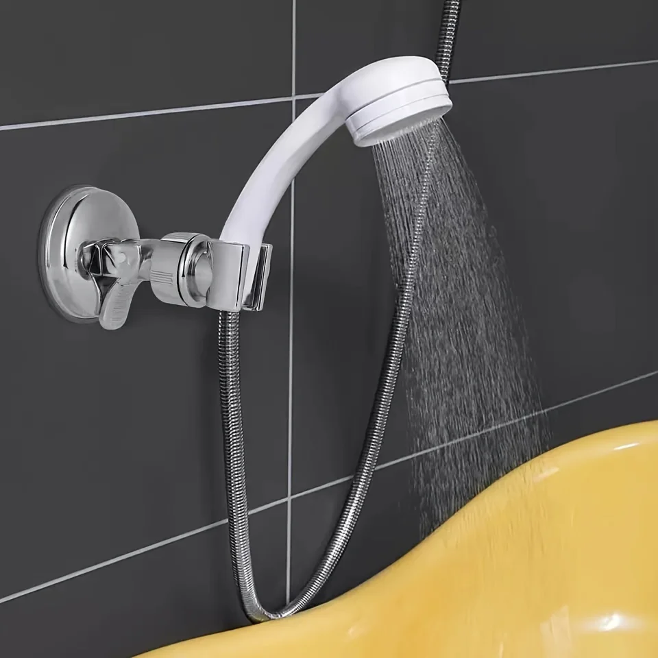 Adjustable Shower Head Holder with Strong Suction Cup,No Tools/Drill Installation,Heavy-Duty Suction,Adjustable Arm for Bathroom