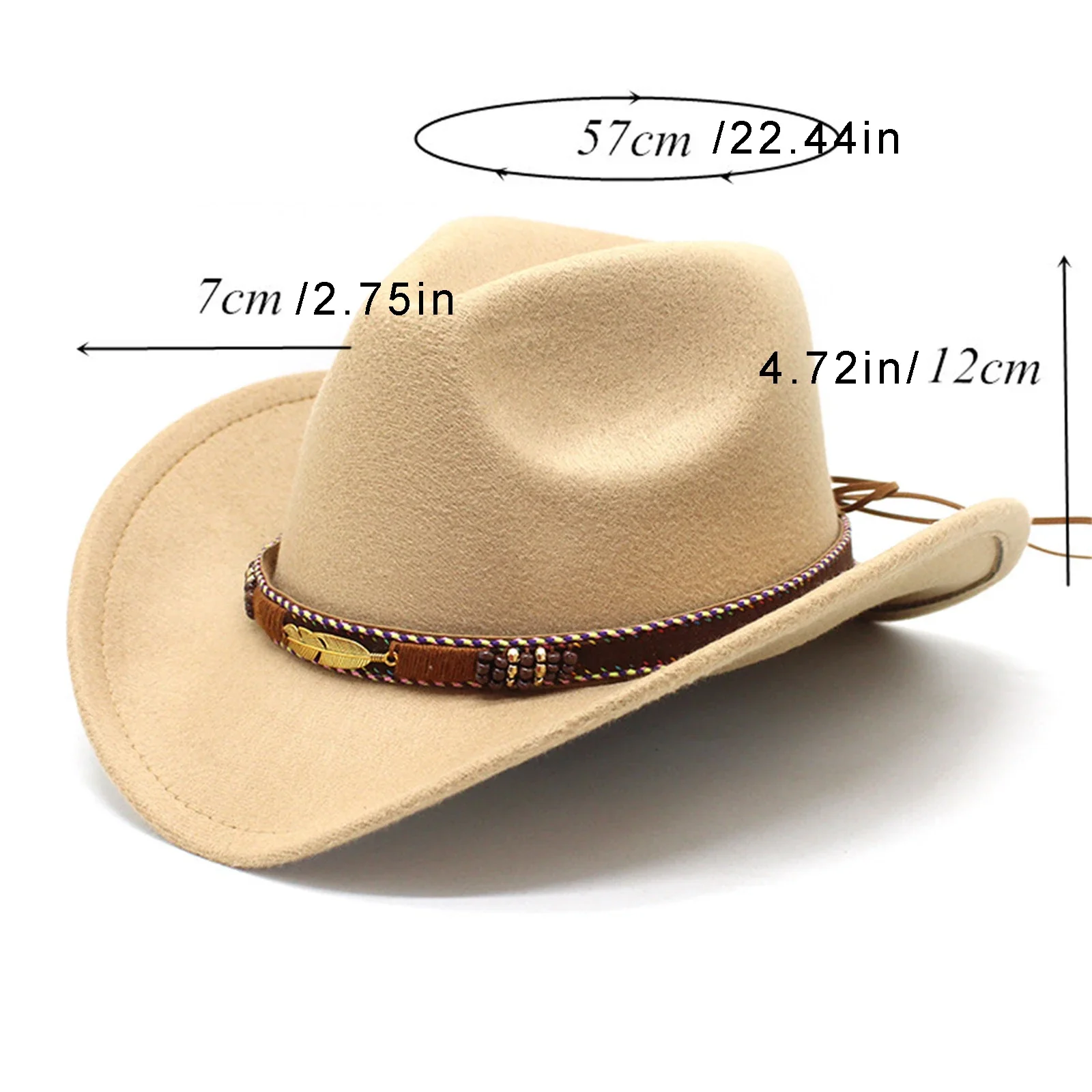 Combhasaki Unisex Wide Brim Floppy Hat Western Hat Wool Felt Bowler Cap Classic Vintage Bowler for Adults cowboy hats,cowgirl hats