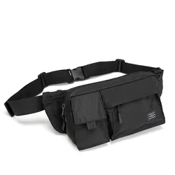 Fashion Brand Men's Versatile Outdoor Crossbody & Waist Bag (Black)