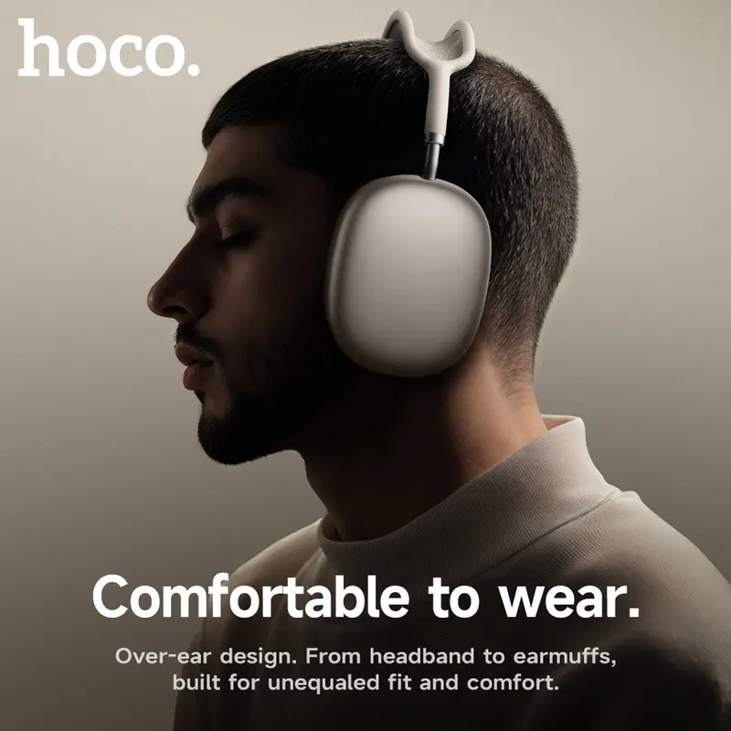 HOCO W65 Plus ANC Noise Reduction Bluetooth Headphones Over The Ear Wireless Big Earphone Hifi Sounds Sport Headsets With Button - Image 2