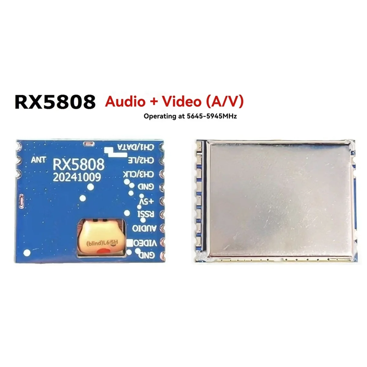 ABAN 5.8Ghz RX5808 무선 오디오 비디오 수신기 모듈 8채널 오디오 비디오 수신기 모듈 (오디오 SPI 모드 포함)