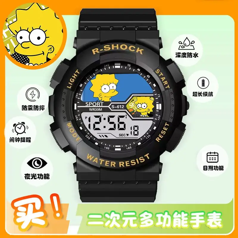 Cartoon Anime Waterproof Sports Chronograph Watch for Kids - Fun Birthday Gift