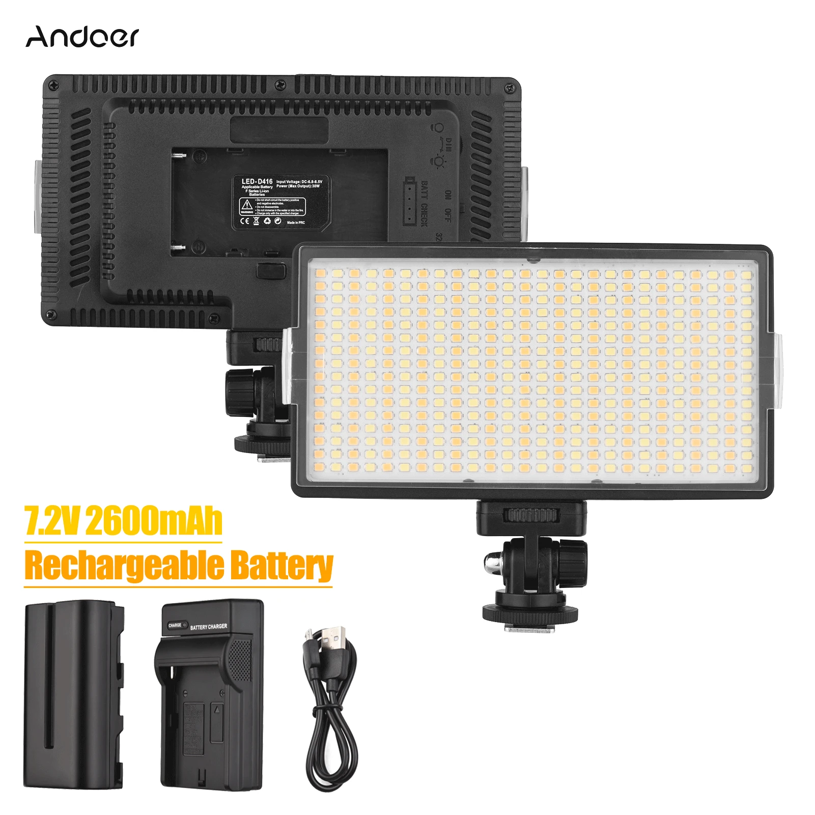 LED416 LED Video Light OnCamera Photography Fill Light Panel 416PCS