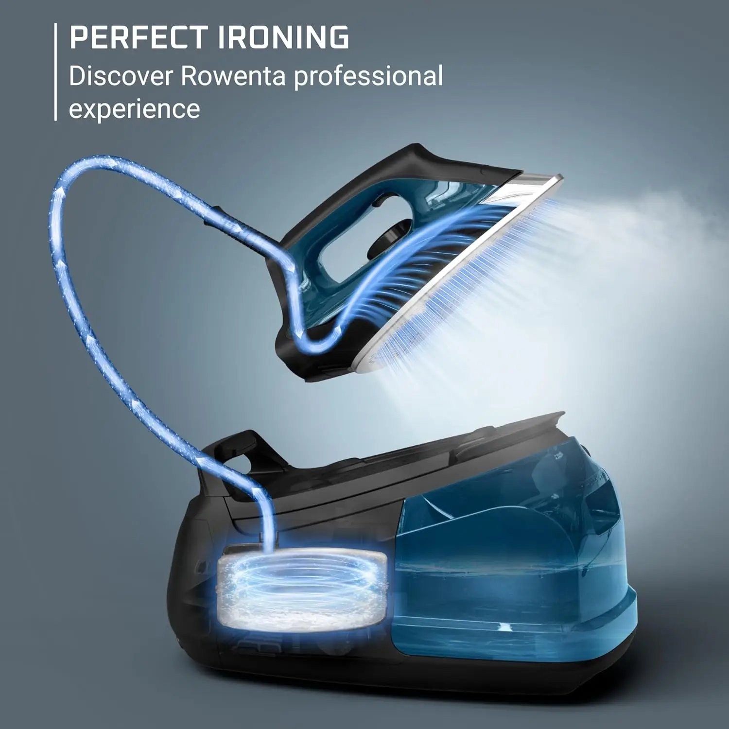 Professional Steam Station for Clothes, 1.1L Removable Tank, Fast 3