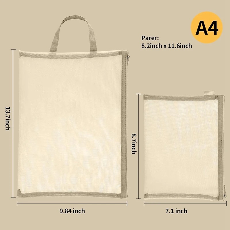ANNJUC 10 Pack Gekleurde Dubbellaags Mesh Rits Pouch Tassen, Bouwsteen Sets Opslag & Organisatie 5Pcs A4 5Pcs A5 Gemakkelijk Installeren